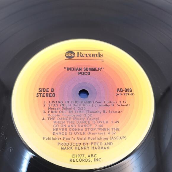 Poco Indian Summer Vinyl Record 1977 - Picture 6 of 6
